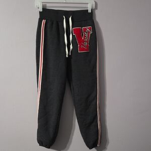 No Boundaries Dark Gray Sherpa Lined Joggers with Varsity Patch Juniors XS